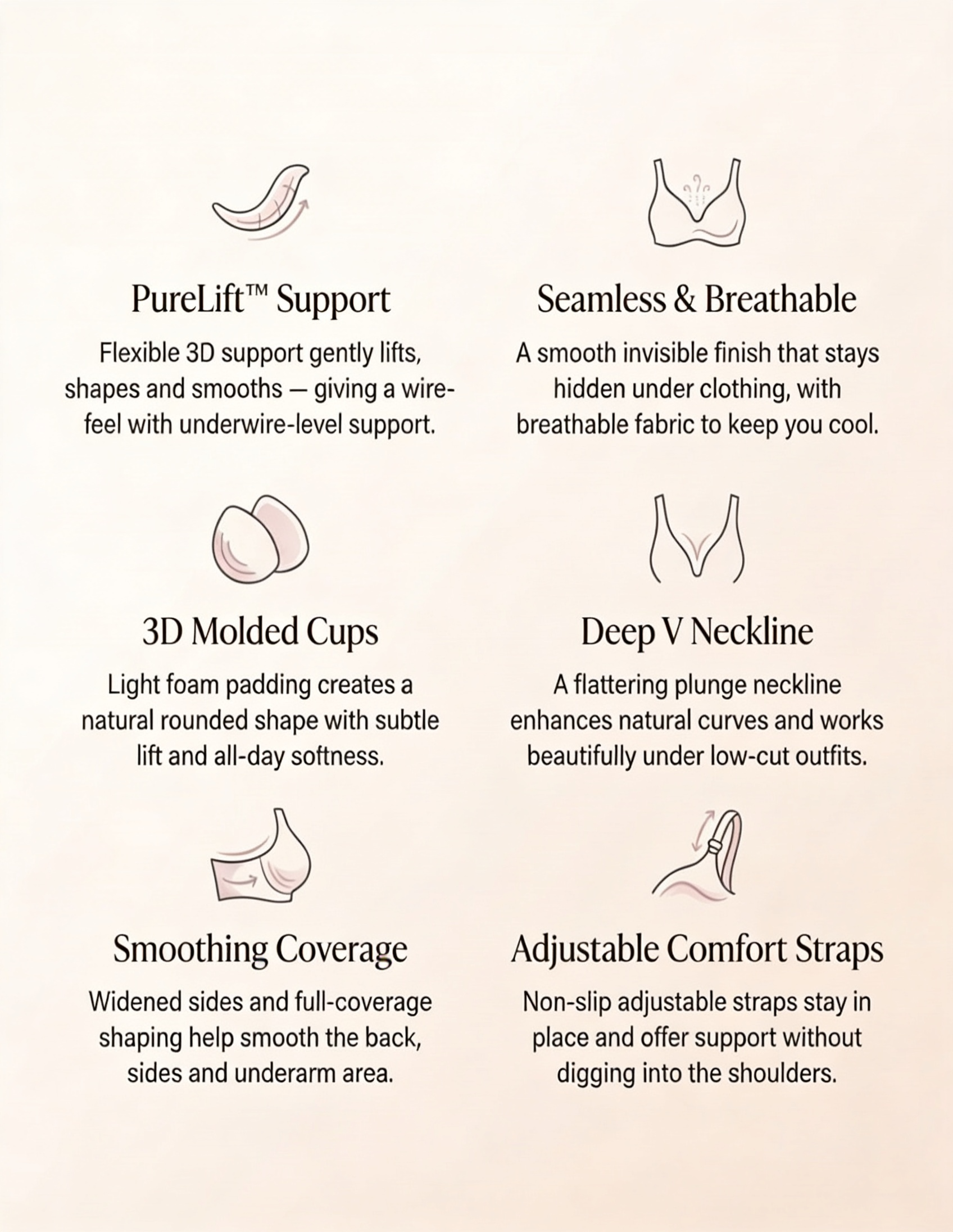 Padded Wireless Support Bra