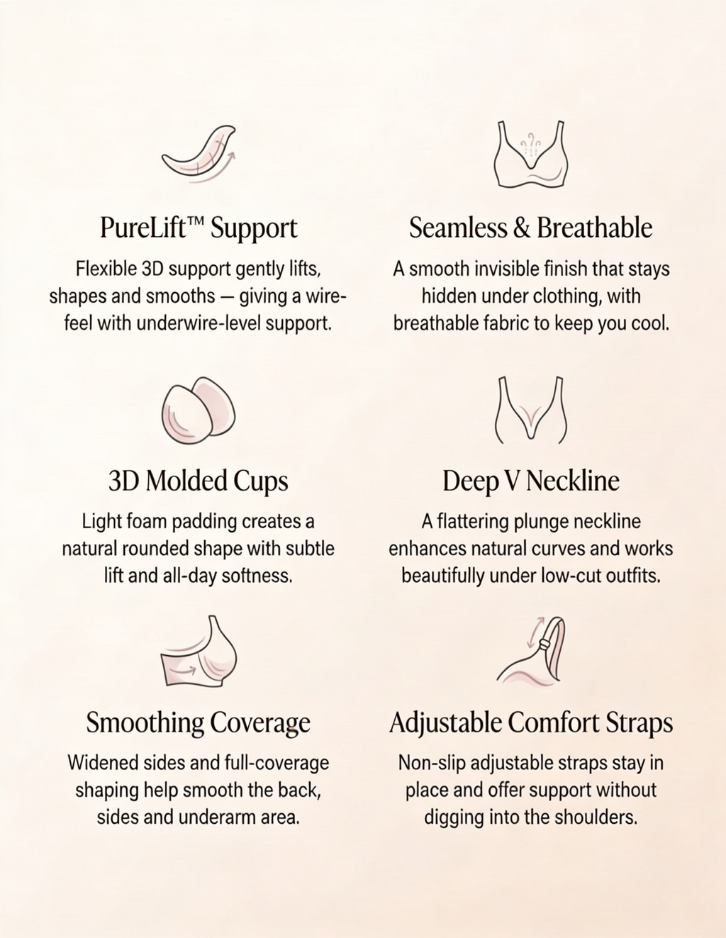 Full Support Soft V-Neck Bra
